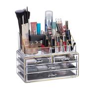Organisateur de maquillage rangement acrylique 4 tiroirs 12 compartiments