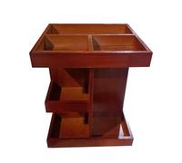 Organisateur de Maquillage Spinner - Support cosmétique Rotatif à 360°, Support Rangement en Bois | Présentoir vanité Rustique pour parfums, Soins la Peau, Articles Toilette, Accessoires Salle Bains,