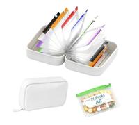 Organisateur de médicaments avec pochettes amovibles, White | Capacité de planification sur 14 jours, séparation visuelle claire pour les doses quotidiennes, étui à fermeture