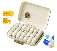 Organisateur de médicaments : distributeur de pilules quotidien, pilulier hebdomadaire | Rangement facile des médicaments avec accès facile, pilulier à plusieurs sections, étui compact pour