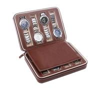 Organisateur de montres pour homme : avec compartiments, design intérieur rembourré, solution pour l'organisation du bracelet, structure compacte de protection de la montre, conteneur prêt pour