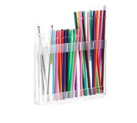 Organisateur de paille pour armoire - Acrylique compact, support de paille, rangement de paill adhésif puissant, boîte de paill ventilée à montage sur bâton | Organisateur de pailles de comptoir tran