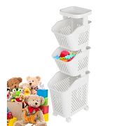 Organisateur De Panier À Linge - Panier À Linge À Plusieurs Niveaux, Structure Robuste, Chariot Rangement Pratique, Bacs Autoportants, Stockage Maxi | Salle De Bain Chambre Cuisine Jouets Vêtements