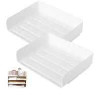 Organisateur de papier 2 pièces 10x12x3 bac à papier empilable bac à courrier antidérapant peu encombrant organisateur de fichiers PET blanc lisse et anti-rayures pour bureau, table