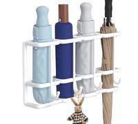 Organisateur de parapluie de mur, support de parapluie d'entrée, porte de rangement en métal mural à 4 fentes, décoration de maison, fournitures de maison, rangement à pied