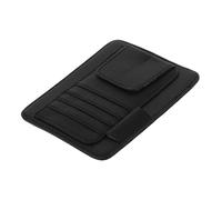 Organisateur de Pare-soleil Voiture à Compartiments, Clip Pu Noir