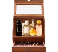 Organisateur De Parfum Avec Tiroir, Organiseur De Parfum En Bois, Présentoir De Parfum Et Rehausseurs De Rangement, Organiseur De Cologne Pour La Décoration De La Chambre