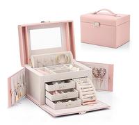 Organisateur De Parfum Boîte à Bijoux multifonctionnelle de Mode for Femmes créatives Sac cosmétique de Voyage d'affaires boîte à cosmétiques Portable boîte à Bijoux Organisateur De Bureau(Pink)