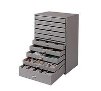 Organisateur De Parfum Creative Multifonctionnel Mode féminine PU avec dix tiroirs Boîte à Bijoux Boîte de Rangement cosmétique Boîte de Rangement Boîte à Bijoux Organisateur De Bureau(E)