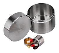 Organisateur de pilule en acier inoxydable Scellé étanche portable de capacité Boîte pilule voyage en acier inoxydable pour le bourse voyage Camping en plein air