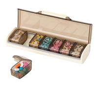 Organisateur de pilules 7 jours, boîte à pilules portable avec 7 compartiments détachables, étui léger pour la maison, le quotidien et les voyages, pour vitamines et compléments, blanc