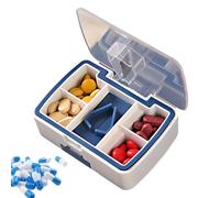 Organisateur de pilules avec coupe-pilules, mallette multifonctionnelle pour médicaments avec broyeur séparateur de comprimés | Organisateur de pilules de voyage, pilulier portable