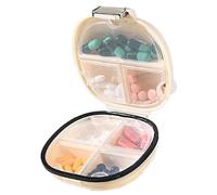 Organisateur de pilules de voyage, porte-pilules 7 jours - Organisateur portatif d'huile de poisson de médicament avec récipient rond pour pilules - Distributeur de médicaments de voyage 7