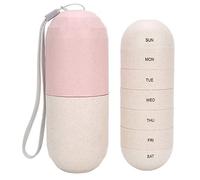 Organisateur de pilules hebdomadaire en forme de capsule, étui à médicaments résistant à l'humidité, conteneur de pilules portable de 7 jours pour enfants âgés, voyage d'affaires