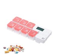 Organisateur de pilules hebdomadaires, rangement intelligent de rappel, 6,77 x 2,87 x 0,98 pouces étui avec construction numérique, boîte à pilules de 7 jours, gestionnaire de médication avec style