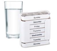 Organisateur de pilules - Planificateur de médicaments pour 7 jours, séparateur hebdomadaire compact, boîte de tri de doses avec couvercle transparent | Récipient de portion quotidien facile pour les