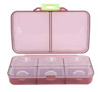 Organisateur de pilules portable, conteneur de stockage de médicaments, 8 compartiments avec couvercle d'étanchéité, conception compacte pour le stockage quotidien de bijoux de (Bourgogne)