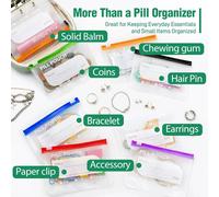 Organisateur de pilules pour 7 jours, étui à médicaments hebdomadaire étanche, 14 pochettes codées par couleur, à utiliser deux fois par jour, grand étui de rangement pour les voyages. B
