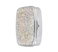 Organisateur de pilules scintillantes tendance avec 2 compartiments, porte-monnaie, design diamant cristal, étui à pilules pour un voyage et un rangement faciles, boîte à médicaments avec diamants en