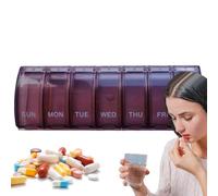 Organisateur De Pilules Semainier - Boîte De Pilules Pour Couvercle Transparent, Conteneur De Médecine De Voyage | Étui De Rangement De Pilules Portables, Distributeur De Suppléments