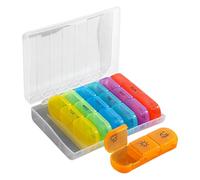 Organisateur De Pilules Semainier - Cas De Médecine Léger 15,1x11,8 Cm Pour Vitamine | 200 G Portable 3 Fois Par Jour Organisateur De Pillole, Distributeur Étanche Compact Pour Voiture De Lav