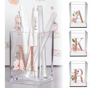Organisateur de pinceaux de maquillage en acrylique, boîte de rangement carrée pour stylos, gadgets de bureau, boîte de rangement pour fournitures de bureau et de bureau, pot à pinceaux, décoration de