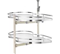Organisateur de placard de cuisine à 2 niveaux - Organisateur à fermeture en douceur, extensible vers la gauche - Solution de rangement peu encombrante