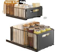 Organisateur de placard de cuisine Extensible, tiroir avec fonction coulissante, double couche de stockage, 2 pièces courtes de hauteur