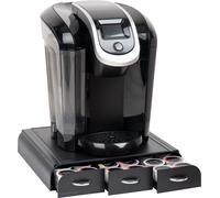 Organisateur de plan de travail Support pour machine à café 30 x 30 x 6 cm Noir