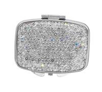 Organisateur de Portable Élégant Rhinestones Médicale Compacte pour Usage Pilulier à Multi Compartiments pour Vitamines et Compléments Alimentaires