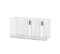 Organisateur de porte-pinceaux de maquillage, Supports de rangement pour pinceaux cosmétiques transparents en acrylique à 3 emplacements de grande capacité, Porte-stylos et crayons pour bureau,