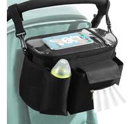 Organisateur De Poussette Avec Porte-Gobelet Intégré | Sangles Anti-Dérapantes et Fixation Sécurisée - Rangement Imperméable Ajustement Parfait pour Bébé, Enfant et Parents