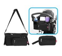 Nuby Organisateur de Poussette Deluxe avec Pochette Amovible - Sac Universel pour Poussette/Landau - Installation Facile - Porte-Gobelet et Bandoulière