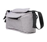 Organisateur de Poussette pour Bébé Pliable Antidérapant en Lin | Rangement à Compartiments, Crochets Renforcés, Revêtement Extérieur Imperméable, Format