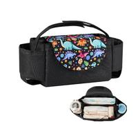 Organisateur de poussette pour bébé, sac organisateur de poussette - Organisateur de chariot de poussette - Organisateur de poussette avec porte-gobelet, caddie de poussette détachable pour accessoire