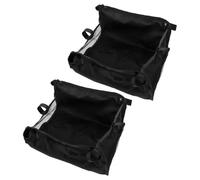 Organisateur de Poussette sous Siège, Panier Pliable 2 Pièces Noir | Tissu Oxford, Maille Points D'attache Sûrs, Rangement Rapide pour Sorties au Parc et Courses