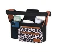 Organisateur de poussette universel avec porte-gobelet/porte-gobelet isolé, sac de poussette Momcozy Buggy, accessoires pour bébé avec poche zippée, bandoulière et grand espace de rangement pour couch