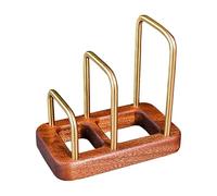 Organisateur de rack de planche à découper - Cadre en métal durable avec base en bois, porte-plate-forme de comptoir de cuisine à économie d'espace, grille de rangement multifonctionnelle | Idéal pour