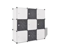 Organisateur de Rangement Cube avec 9 Compartiments Noir/Blanc Etagères vidaXL