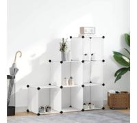 vidaXL Organisateur de rangement cube 9 compartiments – Design contemporain, durable – Noir/Blanc