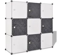 Organisateur de rangement cube - vidaXL - 9 compartiments - Noir/Blanc - Design contemporain - Durable