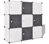 Organisateur de rangement cube - vidaXL - 9 compartiments - Noir/Blanc - Design contemporain - Durable