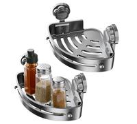 Organisateur De - Rangement D'angle | Support De Salle De Bain Sans Perçage | Étagère De Douche À Forte Aspiration, Support De Douche Mural Pour Shampoing, Savon, Nettoyant Pour Le Corps, Épong