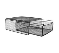 Organisateur de Rangement de Garde-robe Noir en Fer, Support Solide | Panier de Rangement pour Armoire, Style Panier Filaire Moderne, pour Accessoires et Vêtements, Chambre