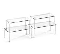 Organisateur De Rangement En Acrylique | Étagère Organisateur De Placard Cuisine Transparent | 4 Rangements de Stockage Empilables Décoratifs pour Plan de Travail Cuisine -Manger Assiettes Bols