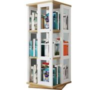 Organisateur De Rangement Multicouche, Étagère Blanche Pivotante À 360°, Design Peu Encombrant pour La Maison Et Le Bureau, Bibliothèque Blanche pour Livres Et Décoration(99 * 57)
