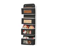 Organisateur de rangement mural polyvalent gris, sac à suspendre en tissu multi-compartiments avec crochets de fenêtre de visualisation pour bureau, placard, porte