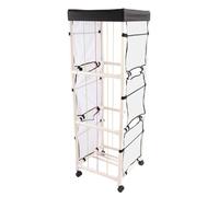 Organisateur de rangement pour animaux en peluche, support rotatif pour jouets en peluche avec poches en filet, roues à 360 degrés, bandes élastiques, organisateur de jouets sur