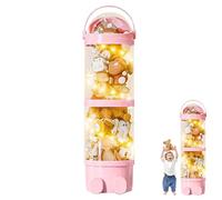 Organisateur de rangement pour animaux en peluche - Tube d'affichage transparent extra large de 61 cm, construction en plastique transparent, système d'étagères à plusieurs niveaux, conception ventilé