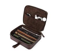 Organisateur de rangement pour bracelets de montre en cuir Hiram avec poignée - Boîte de rangement portable pour Apple Watch et bracelets mécaniques